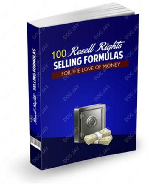 Product picture 100 Resell Rights Selling Formulas-With FULL PLR (Private La